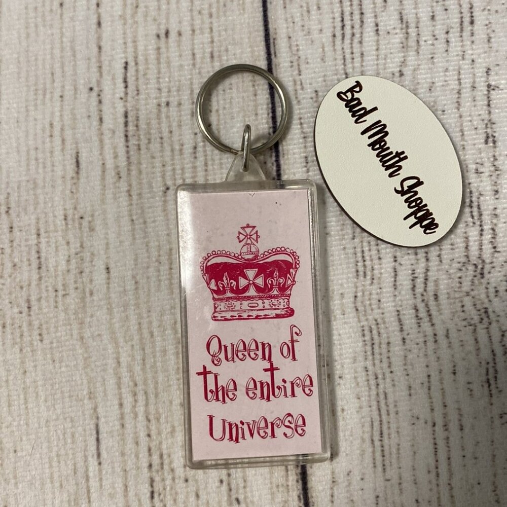 Vintage 00s QUEEN OF THE ENTIRE UNIVERSE Keyring Keychain